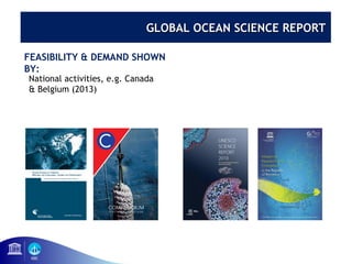 GLOBAL OOCCEEAANN SSCCIIEENNCCEE RREEPPOORRTT 
FEASIBILITY & DEMAND SHOWN 
BY: 
National activities, e.g. Canada 
& Belgium (2013) 
 