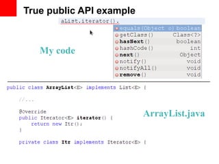 True public API example



   My code




                          ArrayList.java
 