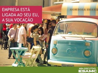 EMPRESA ESTÁ
LIGADA AO SEU EU,
A SUA VOCAÇÃO
 