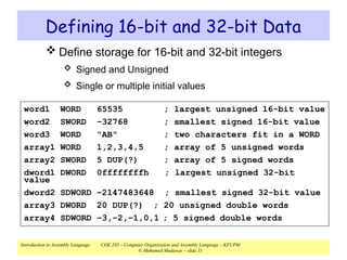 16 Bit Assembly Code Introduction to Assembly language Programming.ppt