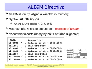 Assembly Task Alignment Introduction to Assembly language Programming.ppt