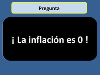 Pregunta
¿Qué prefieres: recibir hoy
100.000 Bs. o recibir esa
misma cantidad dentro de
un año?
¡ La inflación es 0 !
 