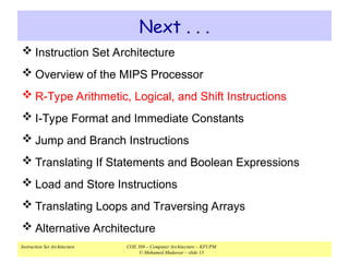 Digital principles and computer organisation -Instruction set ...