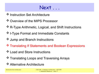 Digital principles and computer organisation -Instruction set ...