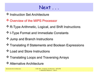 Digital principles and computer organisation -Instruction set ...