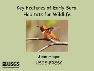 Key Features of Early Seral Habitats for Wildlife Joan Hagar USGS-FRESC Matt Lee 