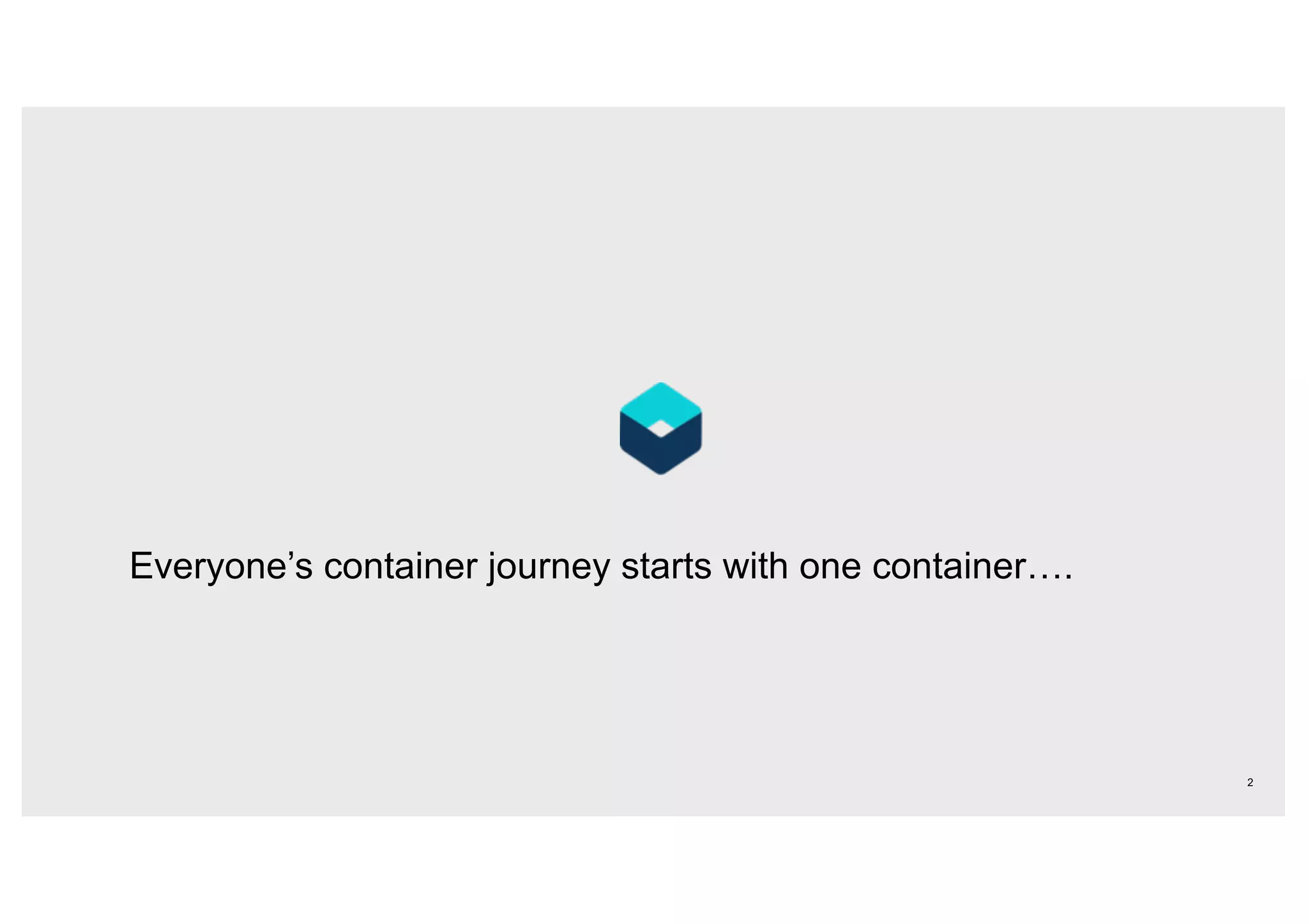 Everyone’s container journey starts with one container….
2
 
