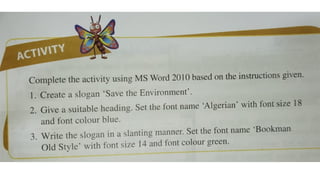 Power Point Presentation on MS Word 2010