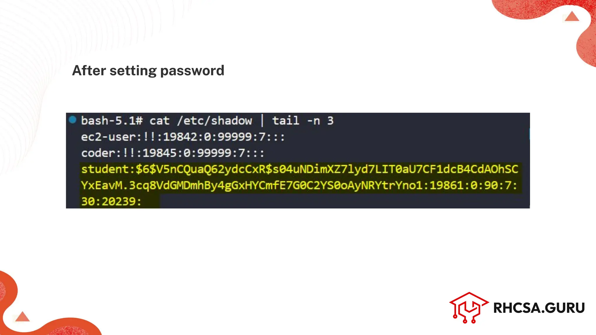 After setting password
 