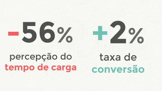 -56% +2%
taxa de
conversão
percepção do
tempo de carga
 