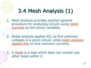 Comprehensive Methods of Circuit Analysis: Nodal and Mesh Techniques ...