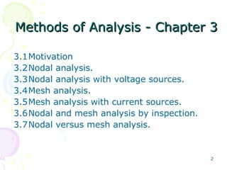 Comprehensive Methods of Circuit Analysis: Nodal and Mesh Techniques ...