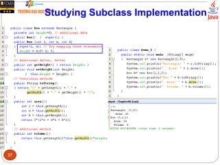 Studying Subclass Implementation
37
 