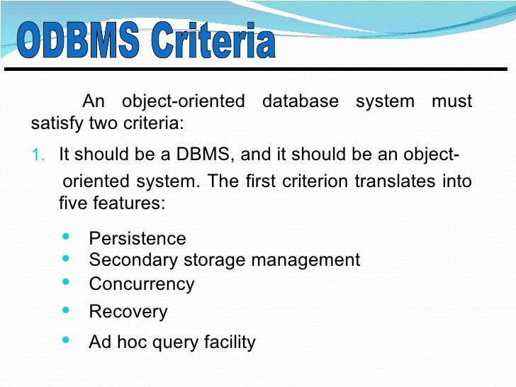 03 Object Dbms Technology