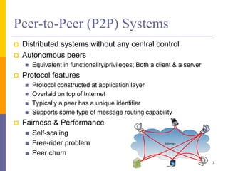 Peer-to-Peer Networking Systems and Streaming | PPTX