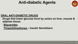 Anti Diabetic drugs pharmacology presentation | PDF