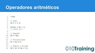 Operadores aritméticos 
 