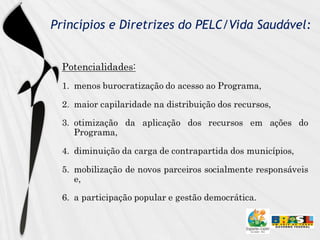Princípios e Diretrizes do PELC/Vida Saudável: 
