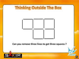Can you remove three lines to get three squares ?
 