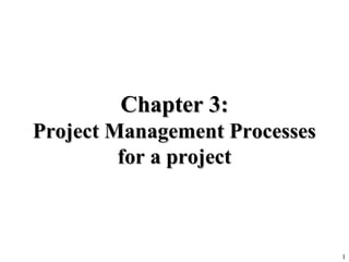 1
Chapter 3:Chapter 3:
Project Management ProcessesProject Management Processes
for a projectfor a project
 