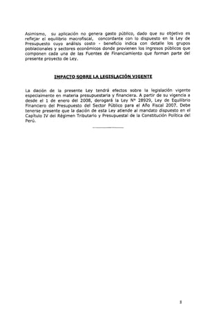 Proyecto De Ley 1545 De Equilibrio Finaciero 2008