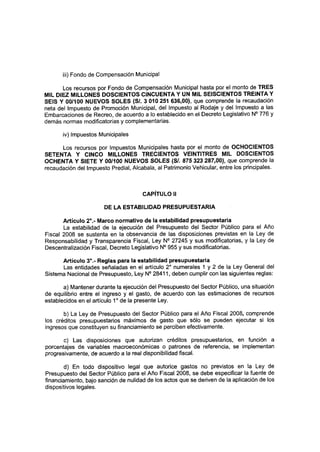 Proyecto De Ley 1545 De Equilibrio Finaciero 2008