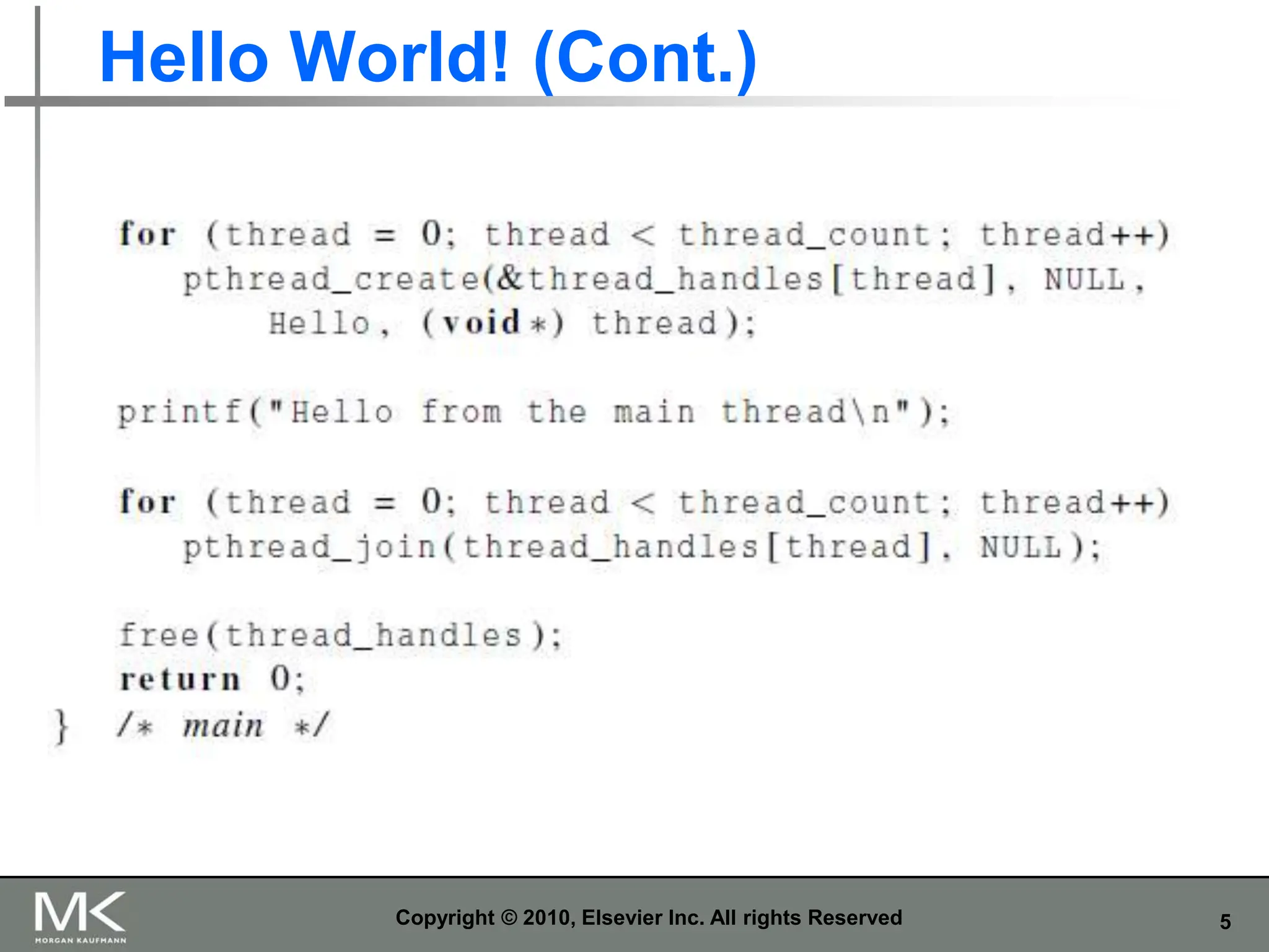5
Hello World! (Cont.)
Copyright © 2010, Elsevier Inc. All rights Reserved
 