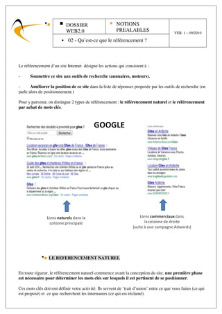 DOSSIER                       NOTIONS
                           WEB2.0                        PREALABLES                 ...