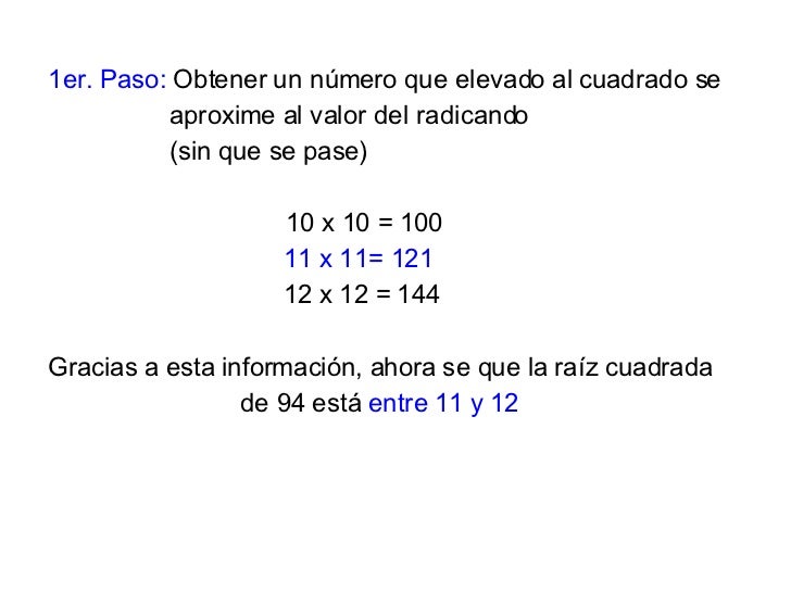 Raiz Cuadrada De 121 Paso A Paso