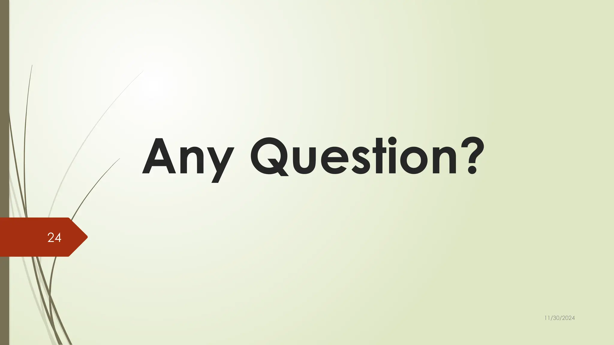 11/30/2024
24
Any Question?
 