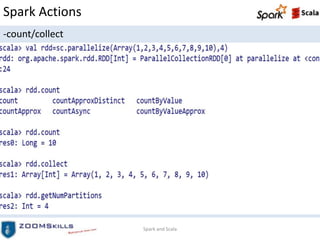 Spark Actions
-count/collect
Spark and Scala
 