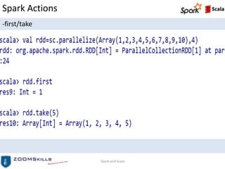 Spark Actions
-first/take
Spark and Scala
 
