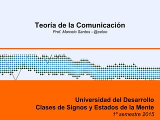 Teoría de la Comunicación
Prof. Marcelo Santos - @celoo
Universidad del Desarrollo
Clases de Signos y Estados de la Mente
1º semestre 2015
 