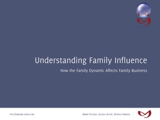 Understanding Family Influence
                                 How the Family Dynamic Affects Family Business




HTTP://EMAGINE-GROUP.COM                    BRAND FOCUSED, SOCIALLY ACTIVE, DIGITALLY ENABLED
 