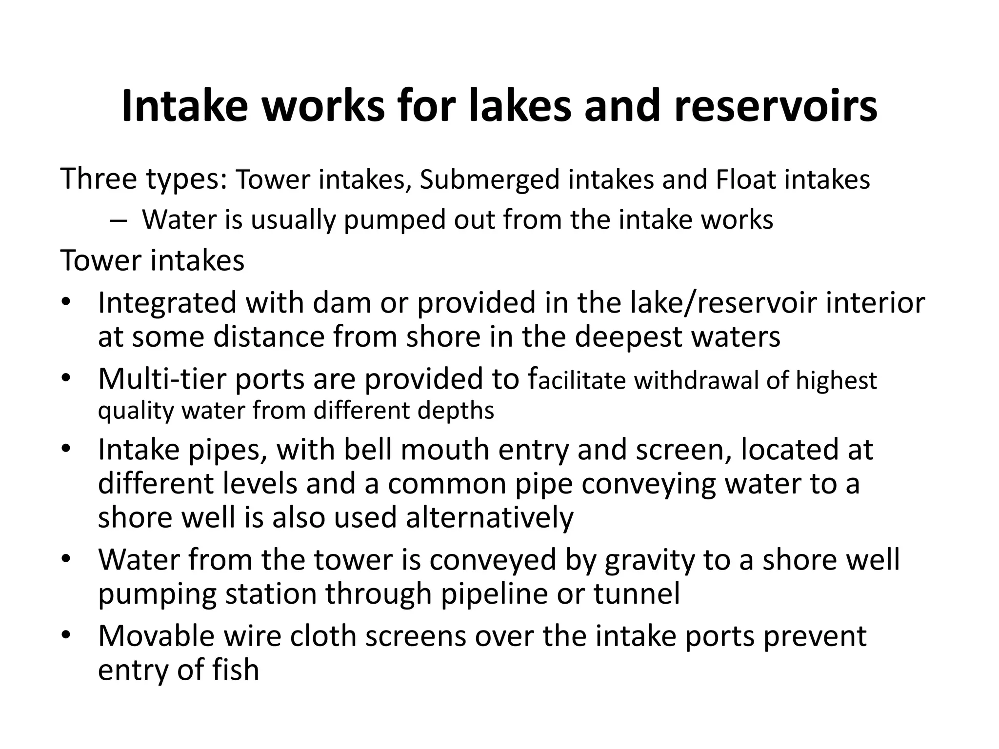 03 water sources-development-intake works | PPTX