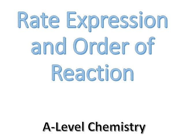 rate expression and order of reaction rate expression