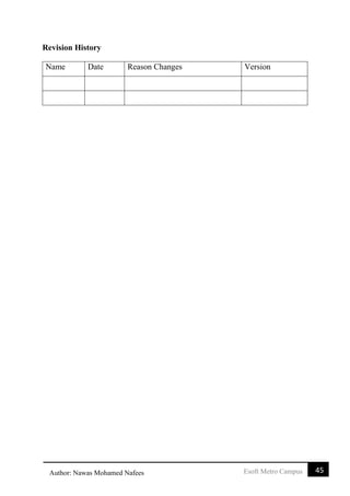 45Esoft Metro CampusAuthor: Nawas Mohamed Nafees
Revision History
Name Date Reason Changes Version
 