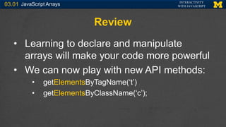 Javascript Arrays related PowerPoint slide set | PDF | Web Development ...