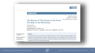 100T H E B R I T I S H B L O C K C H A I N A S S O C I A T I O N w w w . b r i t i s h b l o c k c h a i n a s s o c i a t i o n . o r g |
 