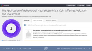 103T H E B R I T I S H B L O C K C H A I N A S S O C I A T I O N w w w . b r i t i s h b l o c k c h a i n a s s o c i a t i o n . o r g |
 