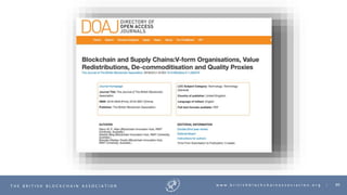 80T H E B R I T I S H B L O C K C H A I N A S S O C I A T I O N w w w . b r i t i s h b l o c k c h a i n a s s o c i a t i o n . o r g |
 