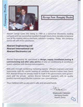 Profile of Abarani Engineering Ltd.