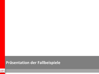 Präsentation der Fallbeispiele
 