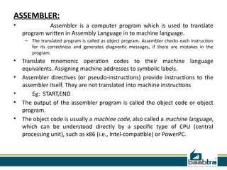 Comprehensive Overview of Translators: Assemblers, Compilers, and ...