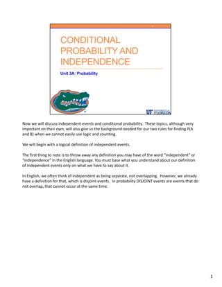 0304 unit-3 a-conditional-probability-and-independence | PDF