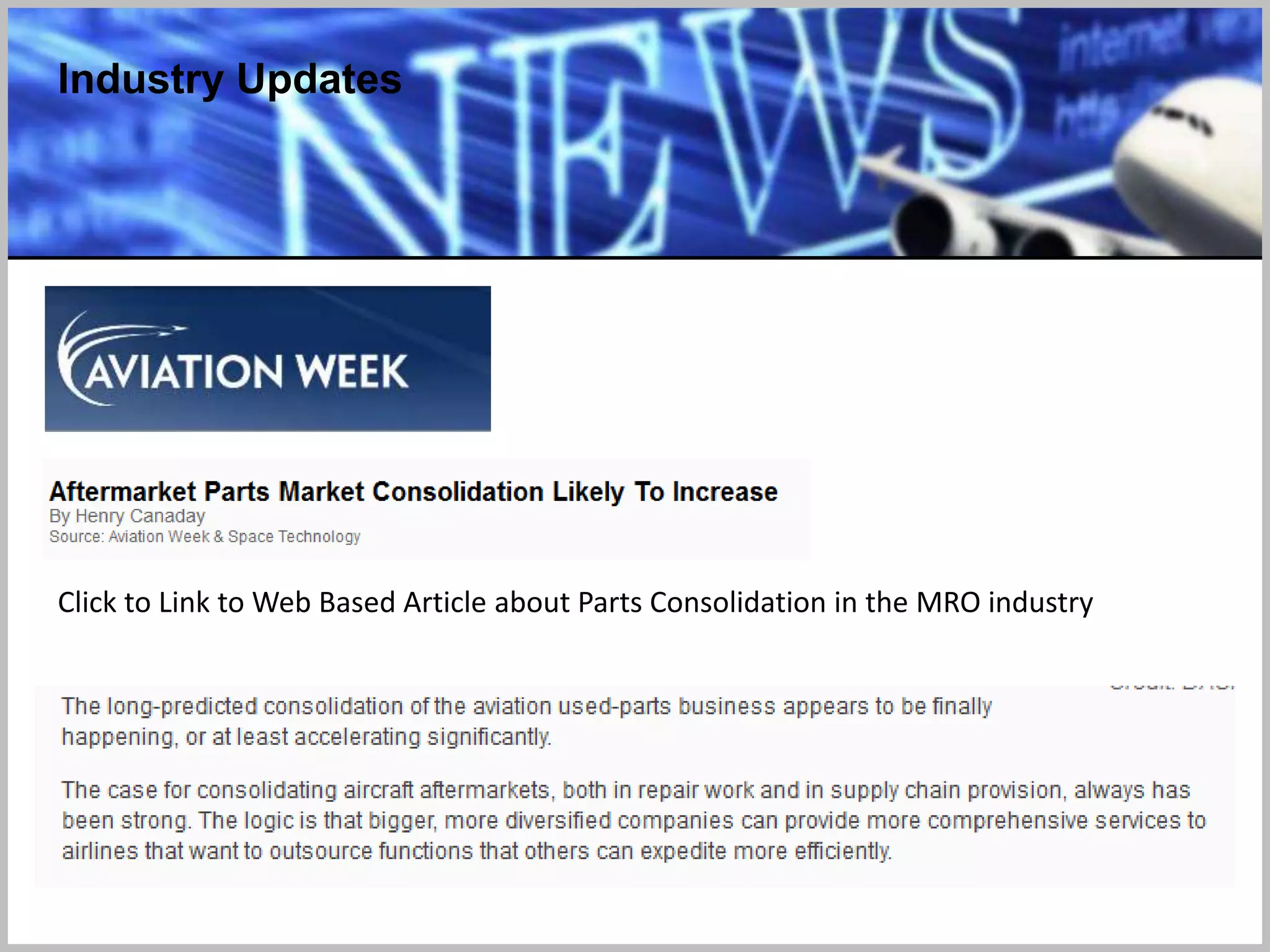 Pricing Models – Fixed Cost plus Exclusions
• Variable pricing
• No current/future benchmark
• Selling price to market may not be profitable
• Profit margins
• Spend Budget
Fixed Cost Plus
Exclusions
Upon Reception of LRU:
Repair Shop will :
- Disassemble as per CMM
- Analyze parts requirements for R&OH
- Determine which parts are in scope / out of
scope
- Send a detailed quote including which agreed
upon repair scheme price to be used
- Quote received by Logistics Agent to be checked
against pricing agreement and approved
 