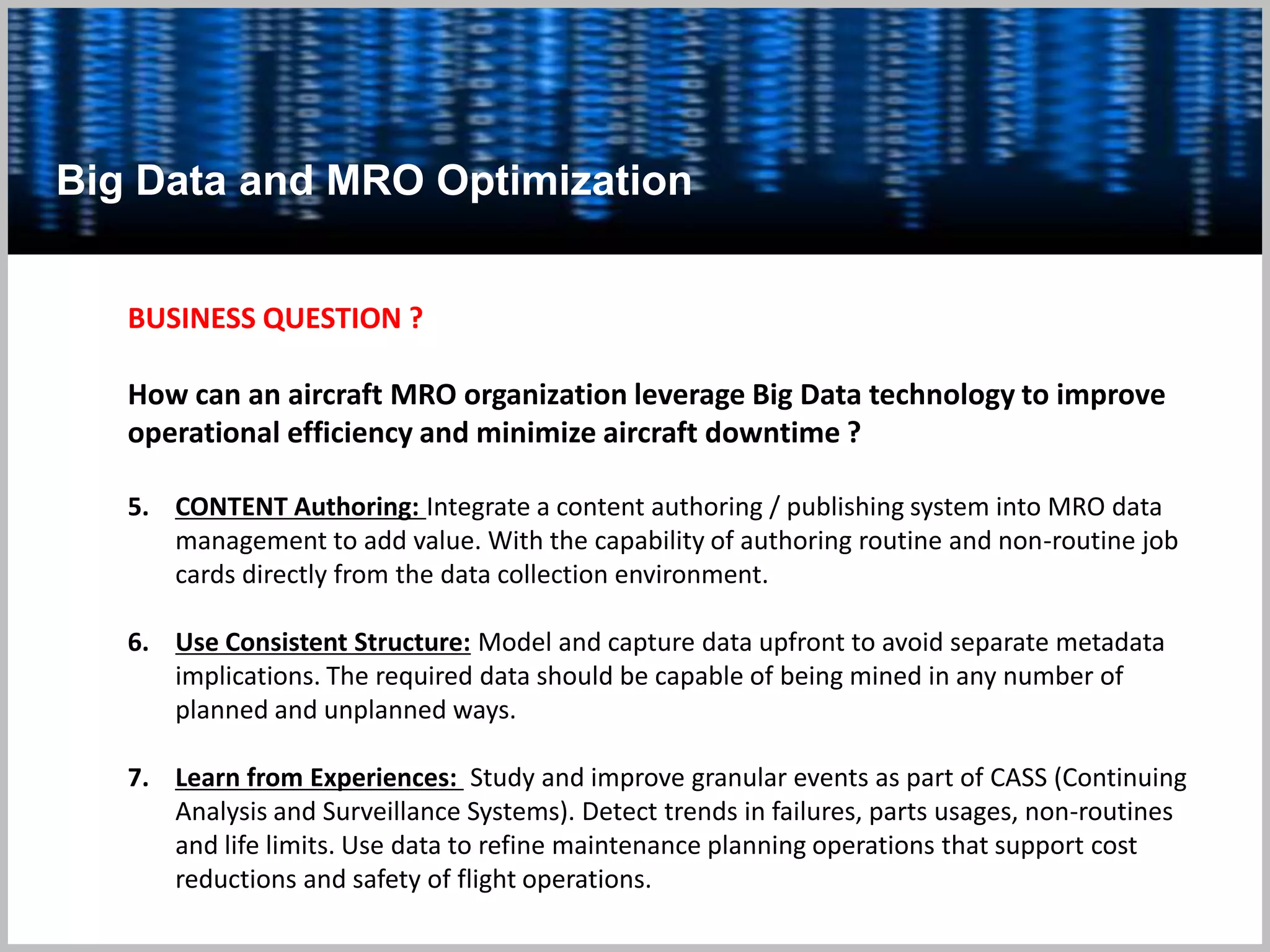 AHMS
Aircraft Health Management System
Intelligent Airline Operations
Objectives of AHMS
 Leverage an aircraft`s real time data within the context of operations so that one can
identify and address a maintenance event before it occurs
 Reduce the costs of airlines and operators due to delays and cancellations resulting from
unscheduled or unpredicted events
 Increase profitability, performance, customer experience, and uptime of revenue
producing assets
 
