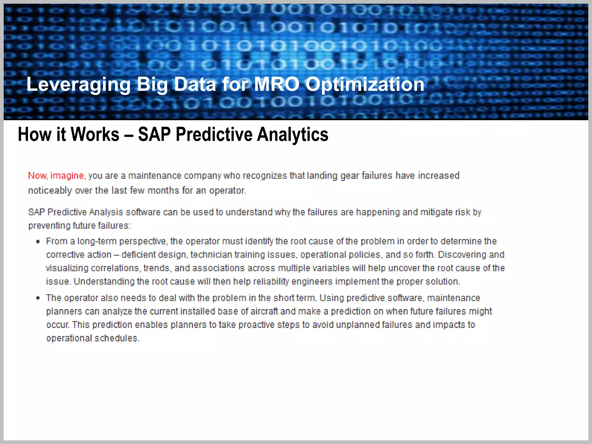 AHMS
Aircraft Health Management System
Cost Benefits of Intelligent Airline Operations
 Reduction of unscheduled maintenance
 Fewer delays and cancellations
 Increased aircraft availability
 Enhanced on-time performance
 Increased maintenance efficiency
 Reduction in maintenance costs
 Reduction in lost revenue costs
 Spare parts inventory optimization
 Provides enhanced first time fix effectiveness
 Increases fuel mileage
 