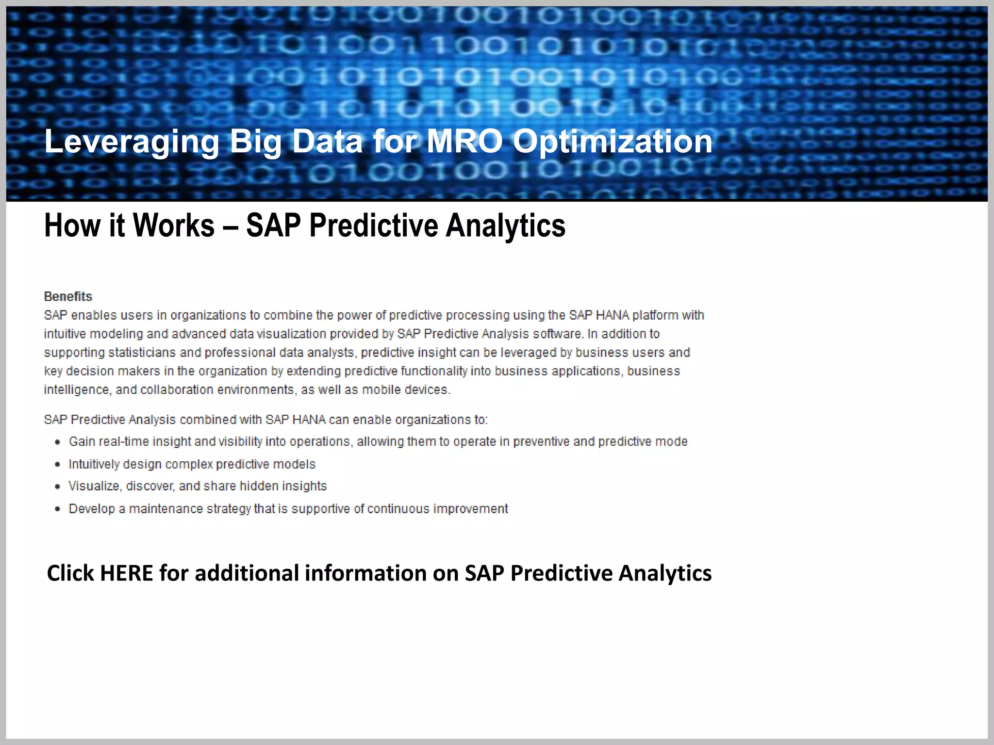 T H E D ATA M I N I N G C O M PAN Y
tdmc
creative data intelligence strategy solutions for small, medium and corporate enterprise
A N A LY T I C S D E S C R I P T I V E P R E D I C T I V E P R E S C R I P T I V E
Visit us at:
www.thedataminingcompany.com
human interface business consulting services
 