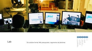 Lab De carácter formal, Alto presupuesto, segmentos de personas
 
